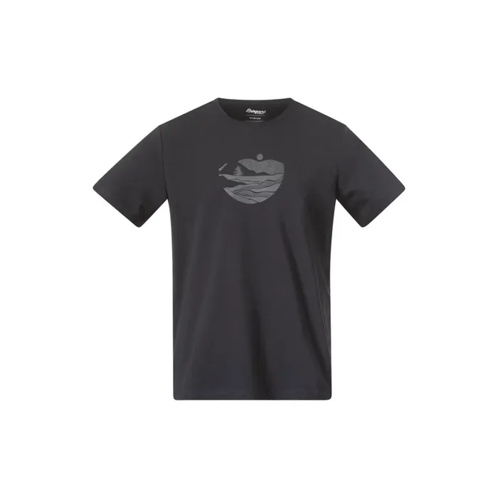 Men Bergans Of Norway TShirts Nordmarka Organic Cotton Print Tee Dark Shadow Grey