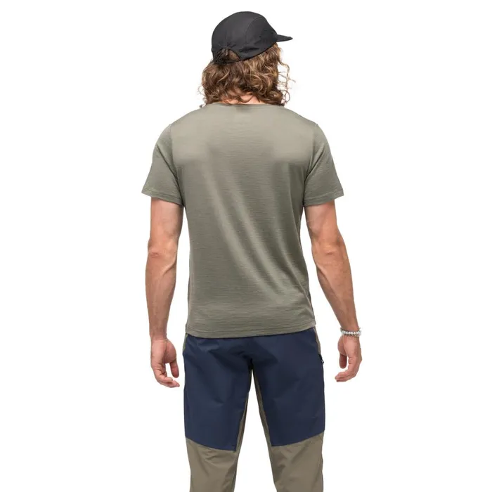Men Bergans Of Norway TShirts Vaagaa Adventure Merino Tee Green Mud