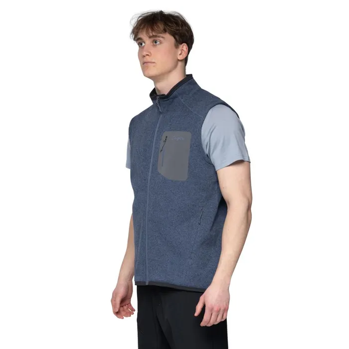 Men Bergans Of Norway Vests Kamphaug Knitted Vest Granite Blue
