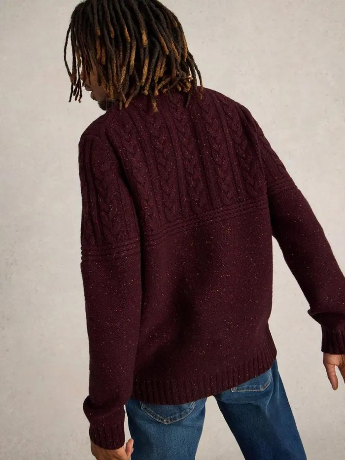 Men Berkley Crew Neck Jumper Plum Multi White Stuff Knitwear Men Berkley Crew Neck Jumper Plum Multi White Stuff Knitwear