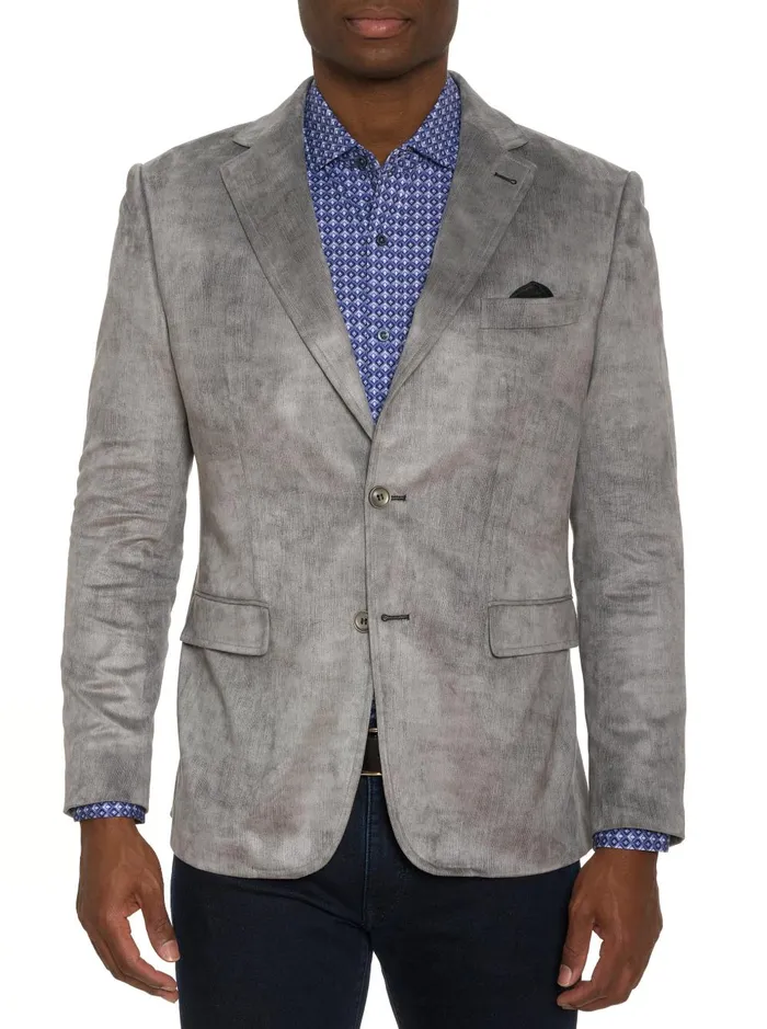 Men Blazers Robert Graham LUBRANO VELOUR BLAZER Grey