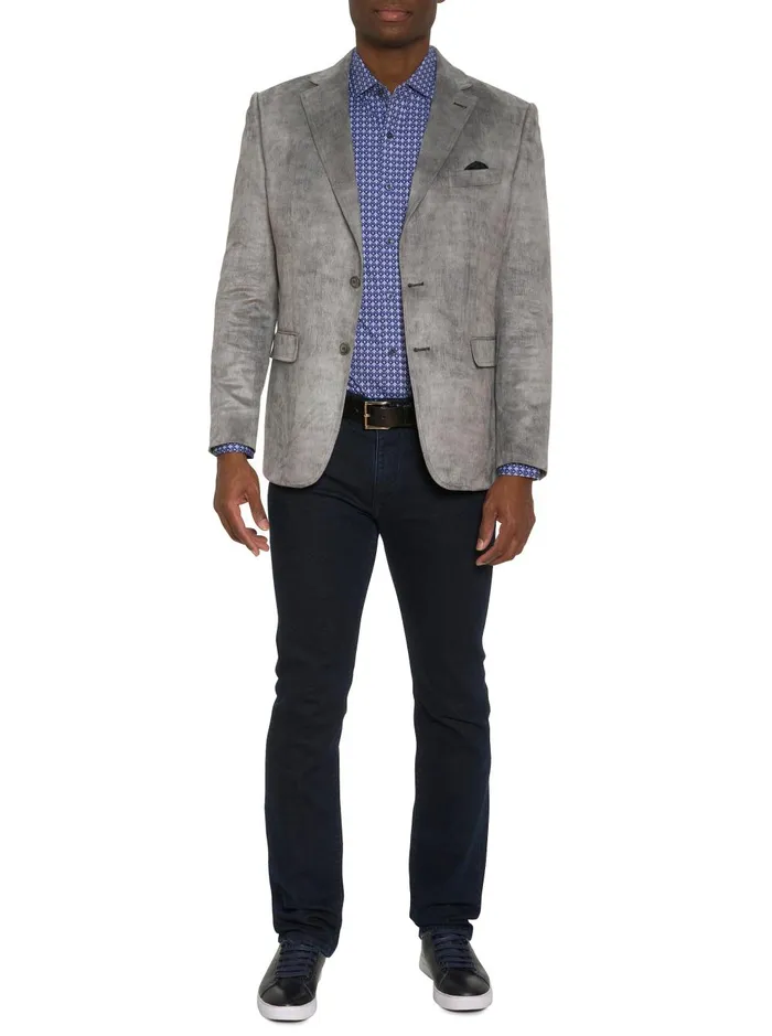 Men Blazers Robert Graham LUBRANO VELOUR BLAZER Grey