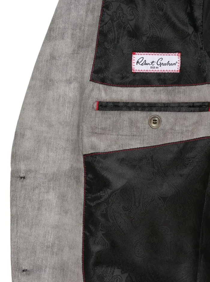 Men Blazers Robert Graham LUBRANO VELOUR BLAZER Grey