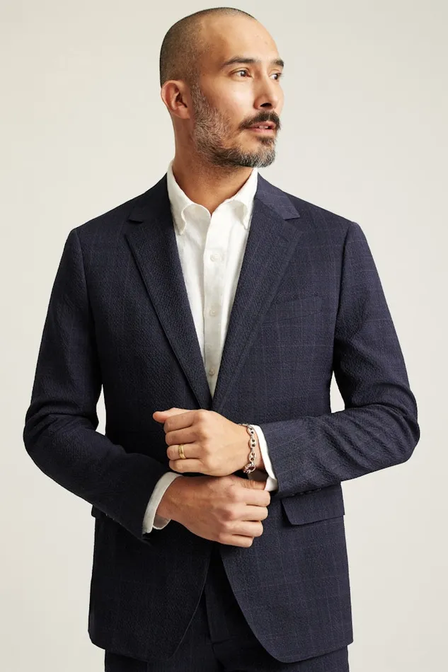 Men Bonobos Blazers and Sport Coats Jetsetter Italian Seersucker Blazer Navy Purple Glen Plaid Men Bonobos Blazers and Sport Coats Jetsetter Italian Seersucker Blazer Navy Purple Glen Plaid