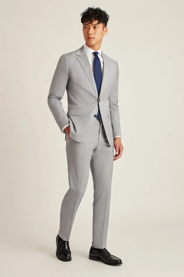 Men Bonobos Blazers and Sport Coats Jetsetter Stretch Wool Suit Jacket Light Grey