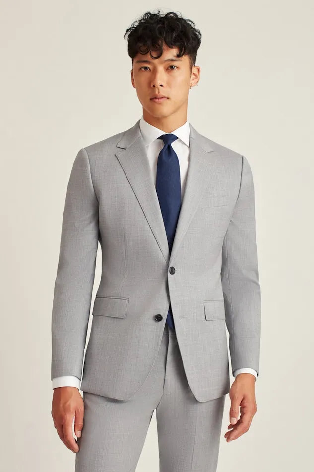 Men Bonobos Blazers and Sport Coats Jetsetter Stretch Wool Suit Jacket Light Grey