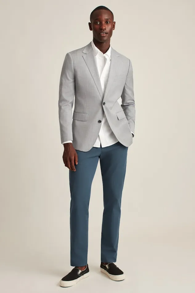 Men Bonobos Blazers and Sport Coats Jetsetter Stretch Wool Suit Jacket Light Grey