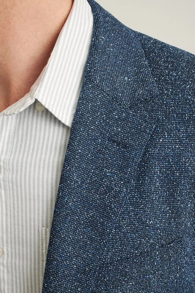 Men Bonobos Blazers and Sport Coats Jetsetter Unconstructed Italian Blazer Navy Donegal