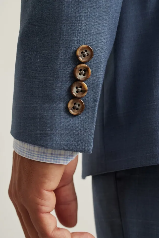Men Bonobos Blazers and Sport Coats Jetsetter Wool Blazer Blue White Deco Check