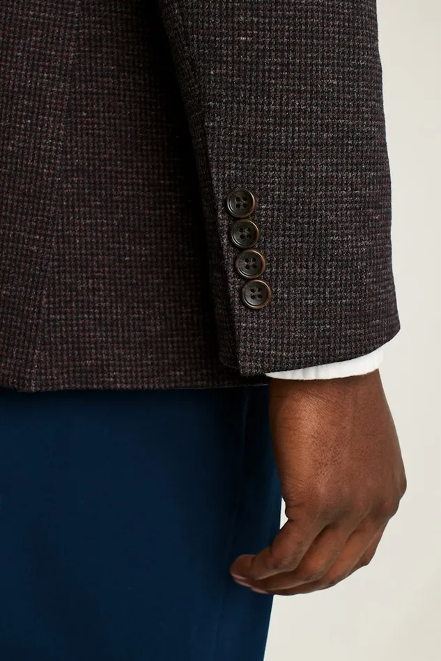 Men Bonobos Blazers and Sport Coats Knit Blazer Burgundy Houndstooth Men Bonobos Blazers and Sport Coats Knit Blazer Burgundy Houndstooth