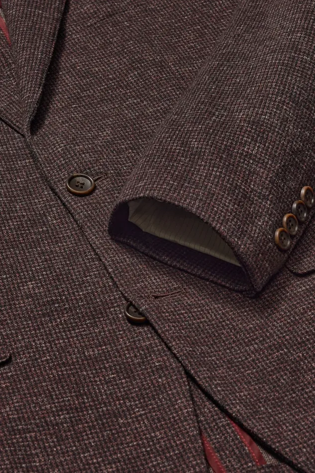 Men Bonobos Blazers and Sport Coats Knit Blazer Burgundy Houndstooth Men Bonobos Blazers and Sport Coats Knit Blazer Burgundy Houndstooth
