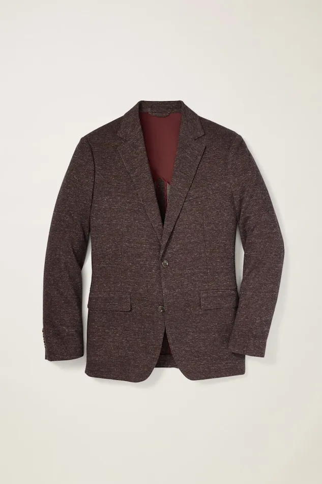 Men Bonobos Blazers and Sport Coats Knit Blazer Burgundy Houndstooth Men Bonobos Blazers and Sport Coats Knit Blazer Burgundy Houndstooth