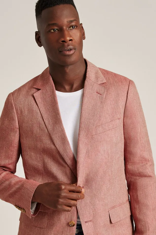 Men Bonobos Blazers and Sport Coats Unconstructed Italian Blazer Red Herringbone