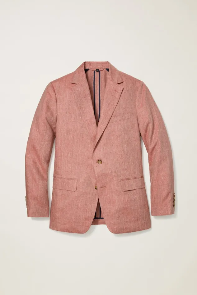 Men Bonobos Blazers and Sport Coats Unconstructed Italian Blazer Red Herringbone
