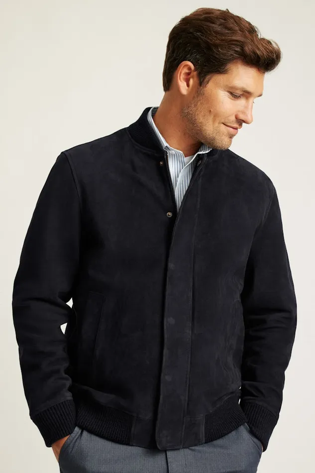 Men Bonobos Bombers The Suede Bomber Jacket Navy Men Bonobos Bombers The Suede Bomber Jacket Navy