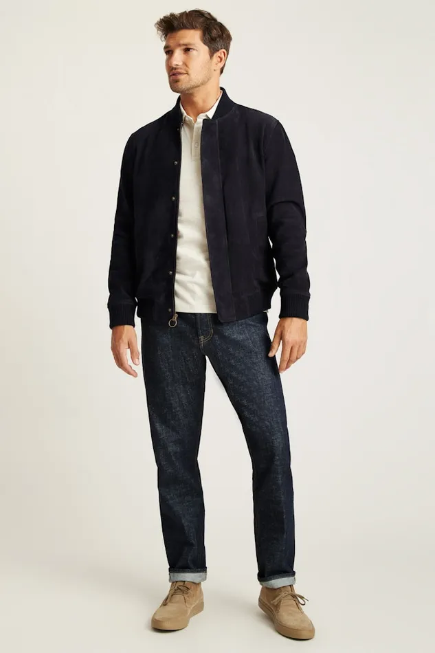 Men Bonobos Bombers The Suede Bomber Jacket Navy Men Bonobos Bombers The Suede Bomber Jacket Navy