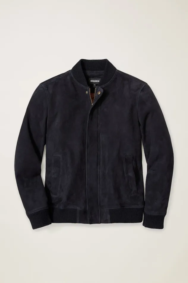 Men Bonobos Bombers The Suede Bomber Jacket Navy Men Bonobos Bombers The Suede Bomber Jacket Navy