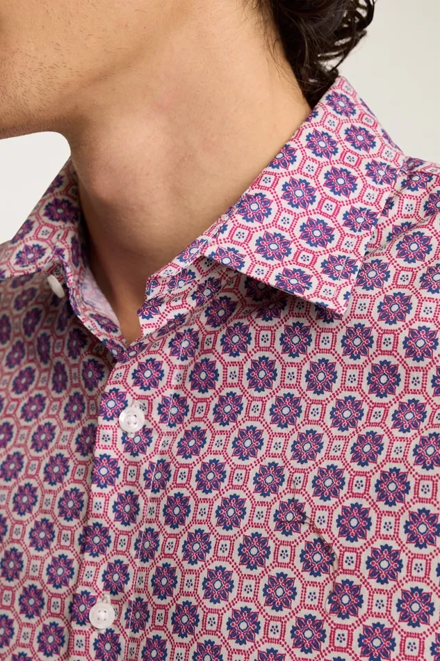 Men Bonobos Casual Shirts Button Up Your Style With Bonobos039 Riviera Short Sleeve Shirt Navy Pink Tile Geo