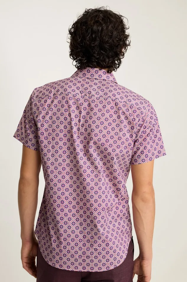 Men Bonobos Casual Shirts Button Up Your Style With Bonobos039 Riviera Short Sleeve Shirt Navy Pink Tile Geo