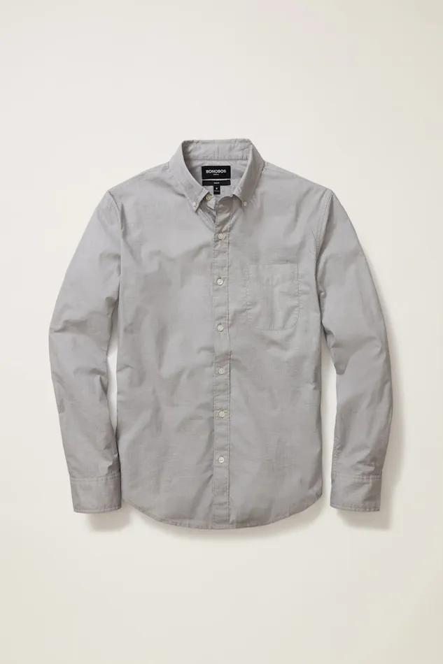 Men Bonobos Casual Shirts Stretch Everyday Shirt Bonobos Cotton Button Down Shirt Grey End On End