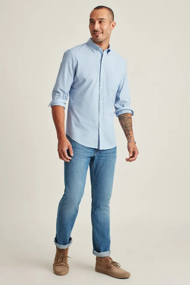 Men Bonobos Casual Shirts Stretch Everyday Shirt Bonobos Cotton Button Down Shirt River Blue End On End