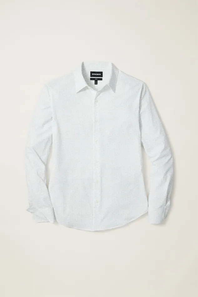 Men Bonobos Casual Shirts Tech Button Down Shirt Blue Cashel Geo