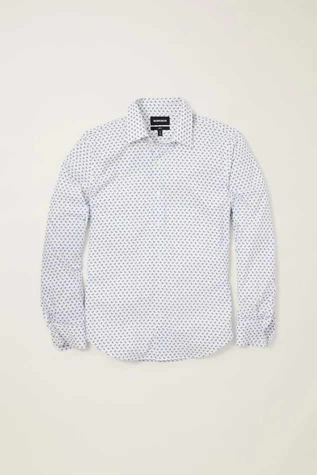 Men Bonobos Casual Shirts Tech Button Down Shirt White Robo Dog