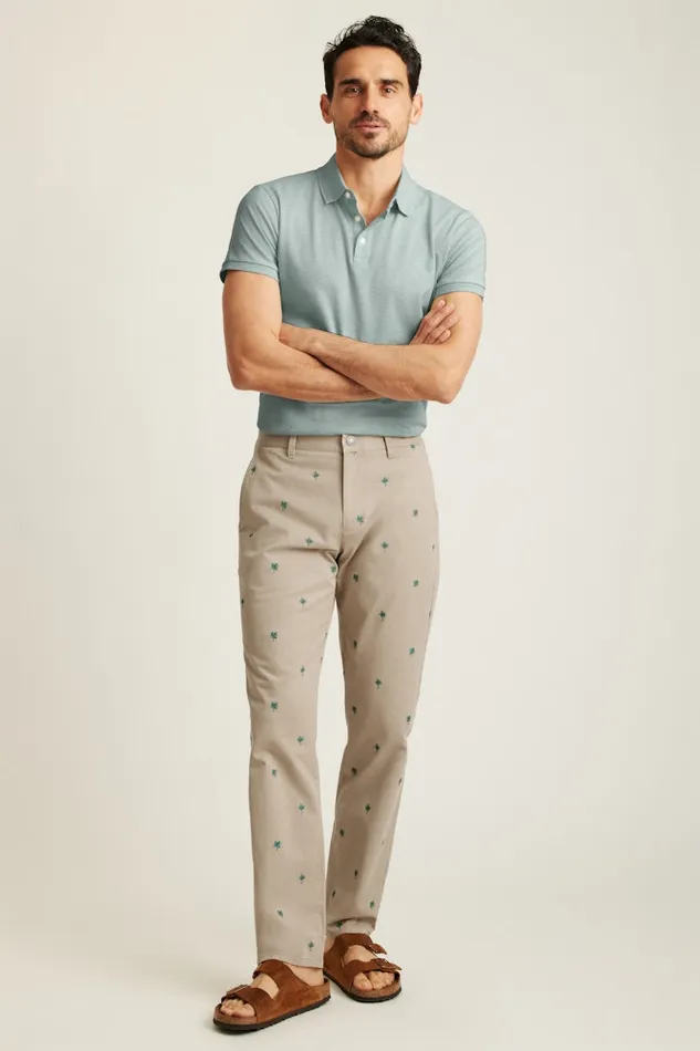 Men Bonobos Chinos Stretch Washed Chino Pants Tailored and Slim Fit Chinos Khaki Palm Palooza