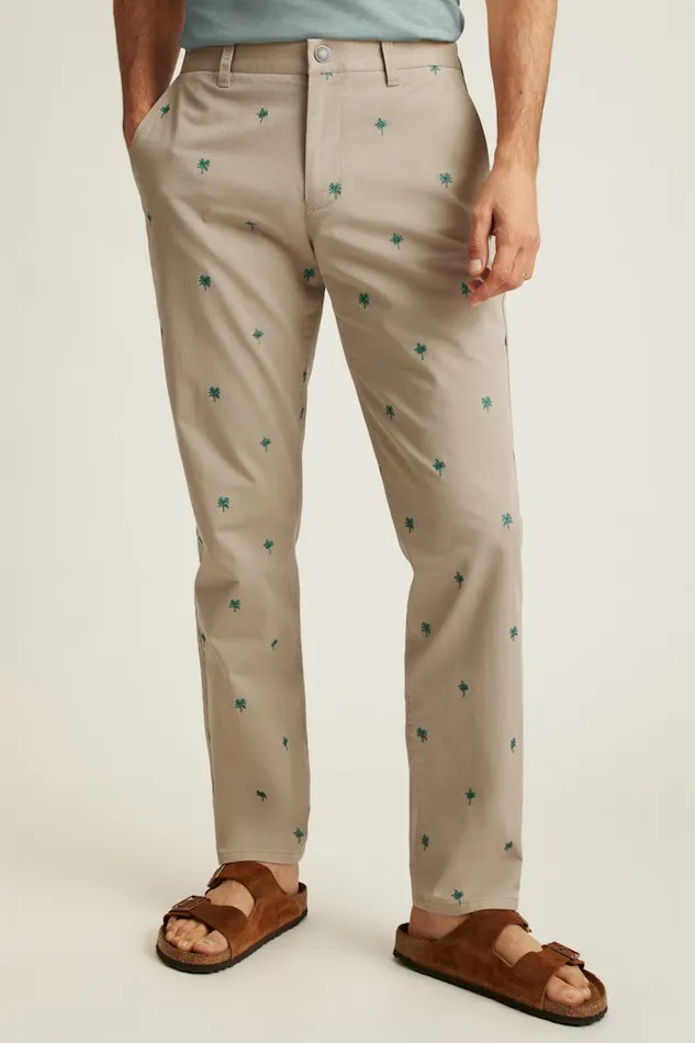 Men Bonobos Chinos Stretch Washed Chino Pants Tailored and Slim Fit Chinos Khaki Palm Palooza