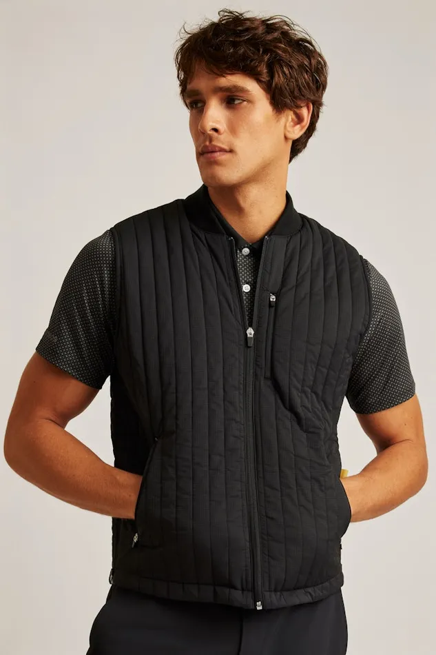 Men Bonobos Crew and VNeck Sweaters The Elements Golf Vest Jet Black