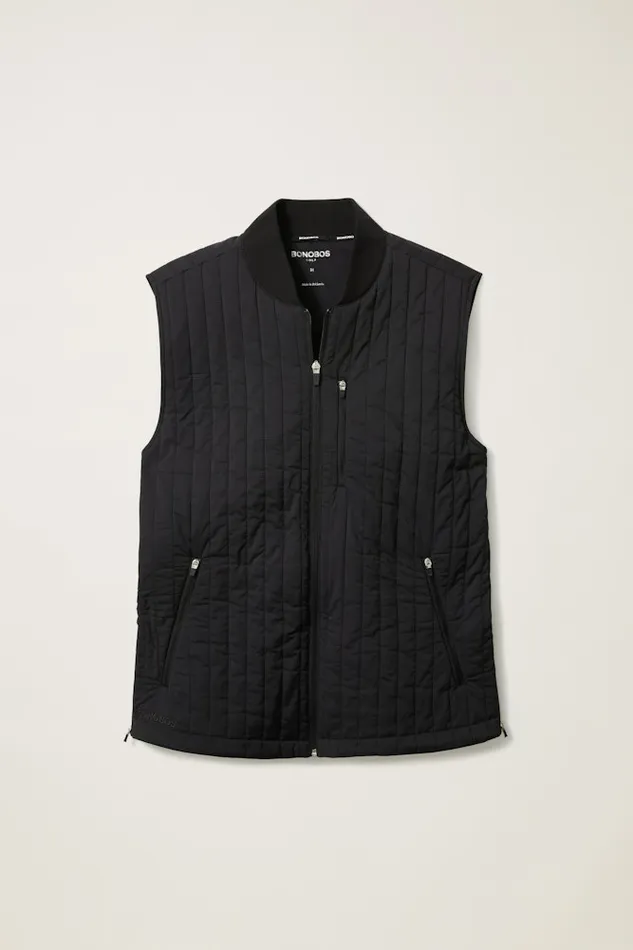 Men Bonobos Crew and VNeck Sweaters The Elements Golf Vest Jet Black