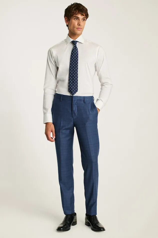 Men Bonobos Dress Pants Jetsetter Wool Dress Pant Mid Blue Glen Plaid