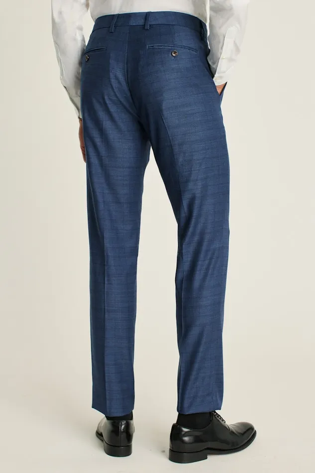Men Bonobos Dress Pants Jetsetter Wool Dress Pant Mid Blue Glen Plaid
