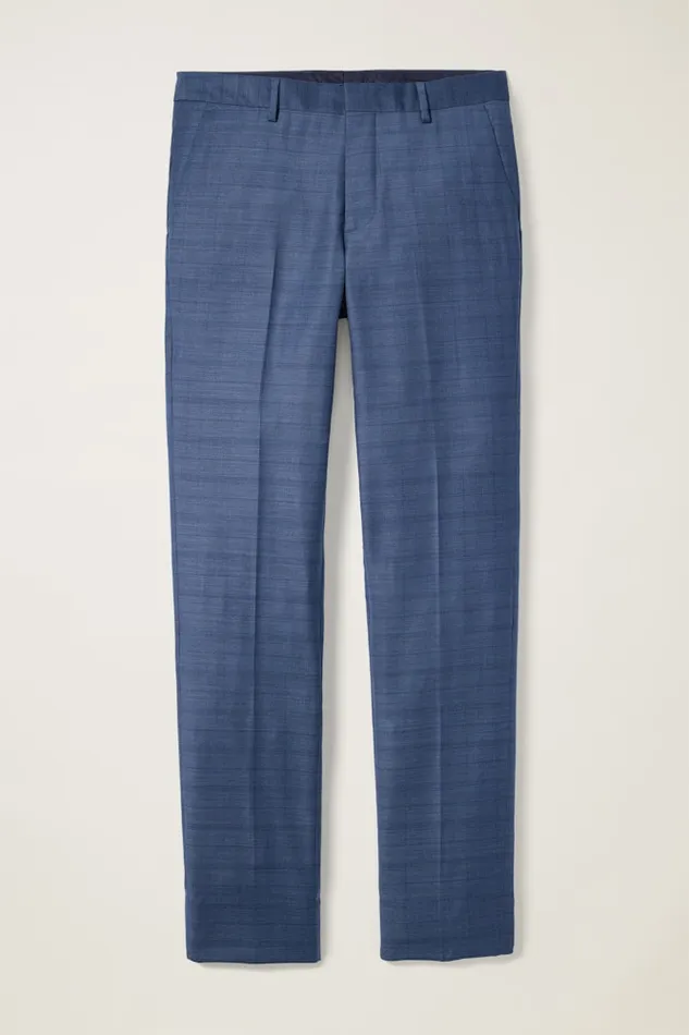 Men Bonobos Dress Pants Jetsetter Wool Dress Pant Mid Blue Glen Plaid