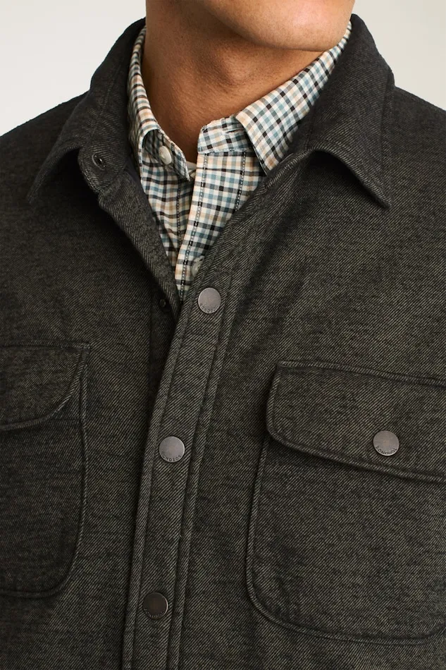 Men Bonobos Flannels and Shirt Jackets Flannel Quilted Jacket Olive Green Twill Dobby Men Bonobos Flannels and Shirt Jackets Flannel Quilted Jacket Olive Green Twill Dobby