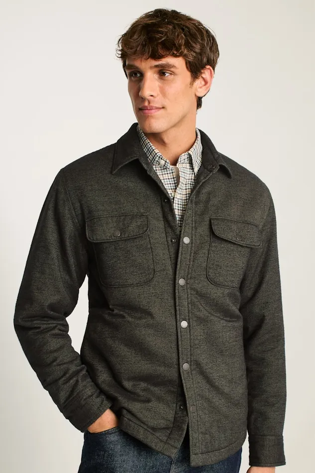 Men Bonobos Flannels and Shirt Jackets Flannel Quilted Jacket Olive Green Twill Dobby Men Bonobos Flannels and Shirt Jackets Flannel Quilted Jacket Olive Green Twill Dobby