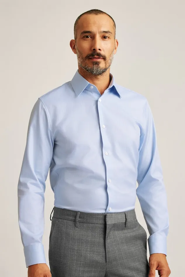 Men Bonobos Formal Dress Shirts Simple and Stylish Bonobos Jetsetter Premium Cotton Dress Shirt Blue Dobby