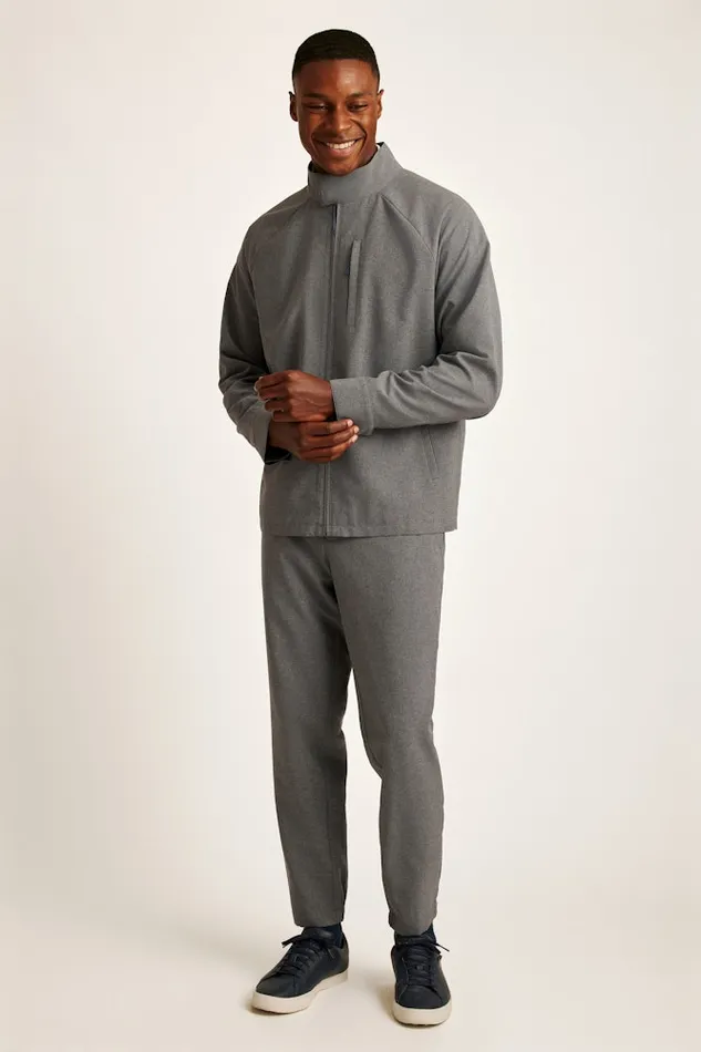 Men Bonobos Golf Outerwear and Layering Tour Harrington Golf Jacket Charcoal Heather