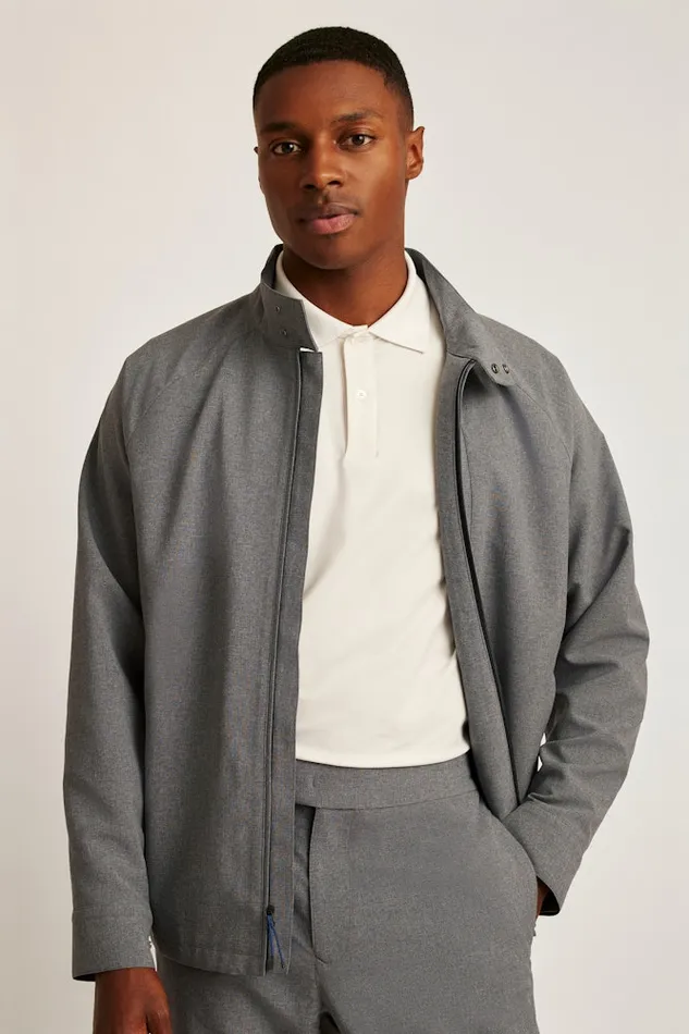 Men Bonobos Golf Outerwear and Layering Tour Harrington Golf Jacket Charcoal Heather Men Bonobos Golf Outerwear and Layering Tour Harrington Golf Jacket Charcoal Heather