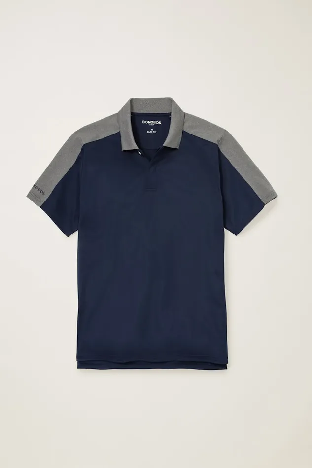 Men Bonobos Golf Polos and Tops Sport Your Style With Bonobos039 Tour Pique Polo Shirt Navy Grey