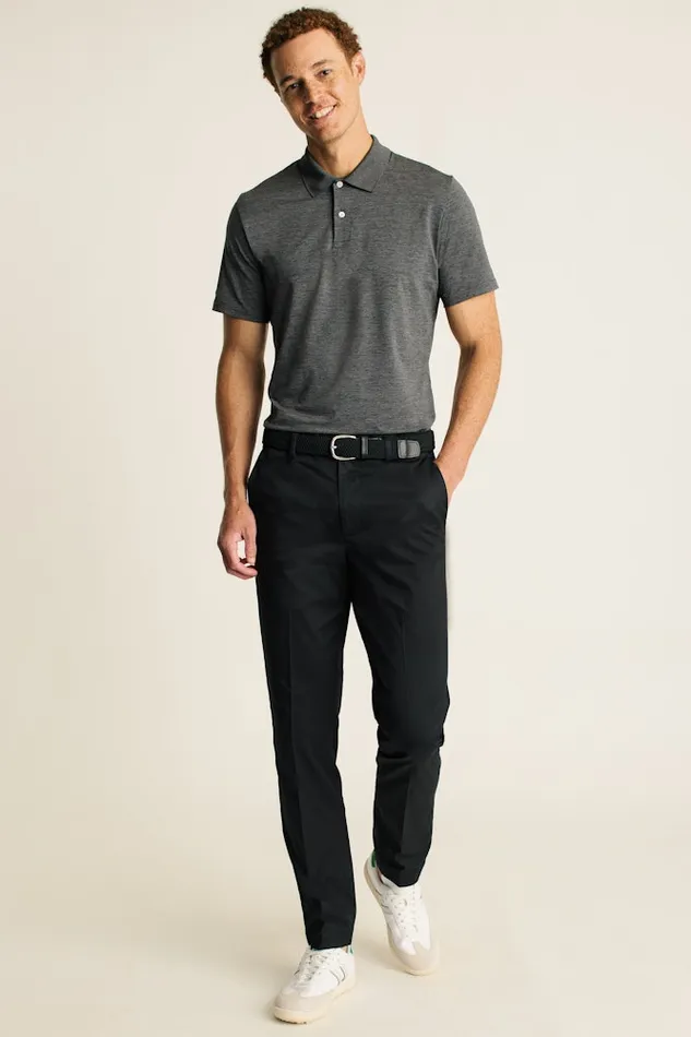 Men Bonobos Golf Polos and Tops The Performance Golf Polo Shirt Solid and Striped Heather Charcoal Men Bonobos Golf Polos and Tops The Performance Golf Polo Shirt Solid and Striped Heather Charcoal