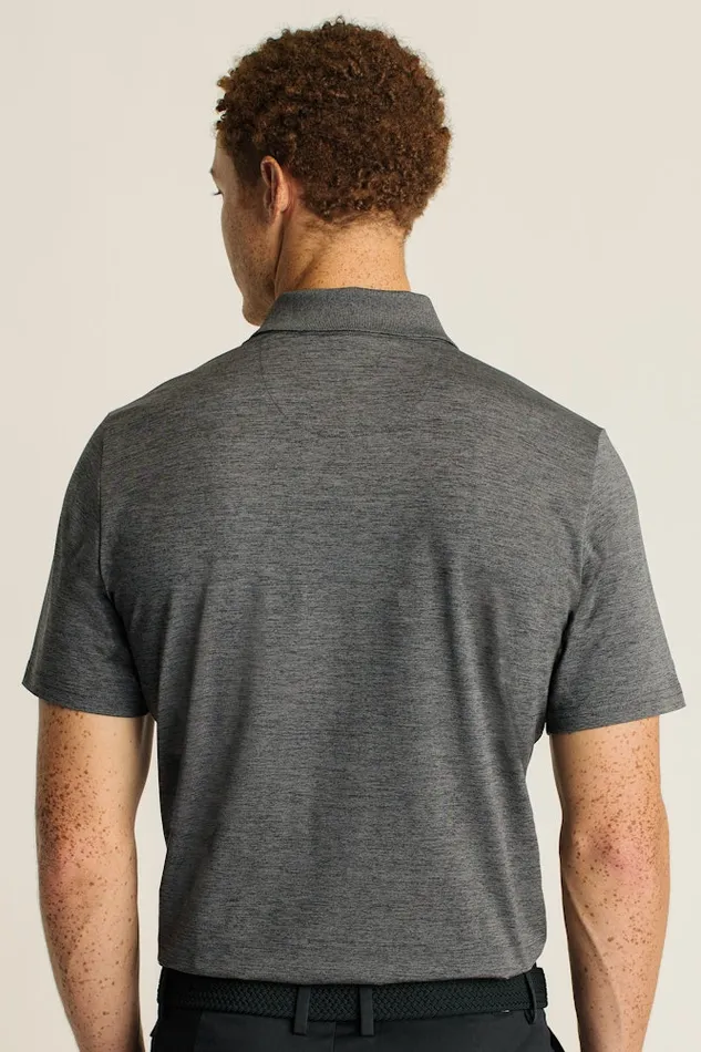 Men Bonobos Golf Polos and Tops The Performance Golf Polo Shirt Solid and Striped Heather Charcoal