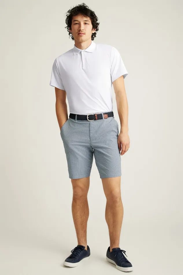 Men Bonobos Golf Shorts Performance Seersucker Golf Short Bluesy Stripe