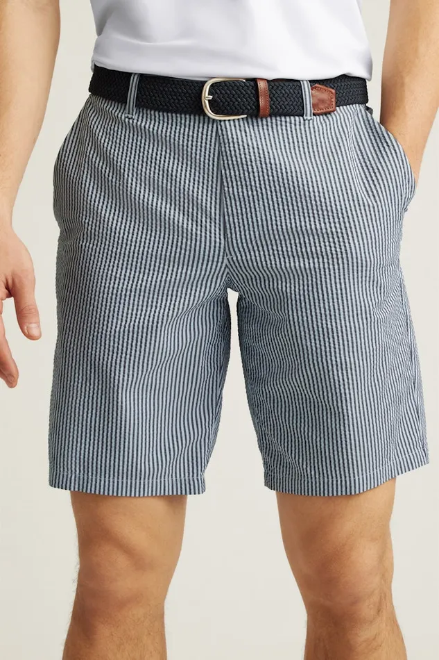 Men Bonobos Golf Shorts Performance Seersucker Golf Short Bluesy Stripe