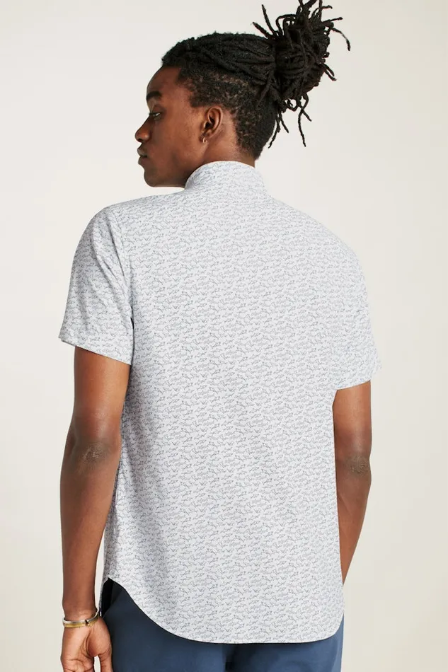 Men Bonobos Short Sleeve Shirts Tech Short Sleeve Shirt White Shark Frenzy Men Bonobos Short Sleeve Shirts Tech Short Sleeve Shirt White Shark Frenzy