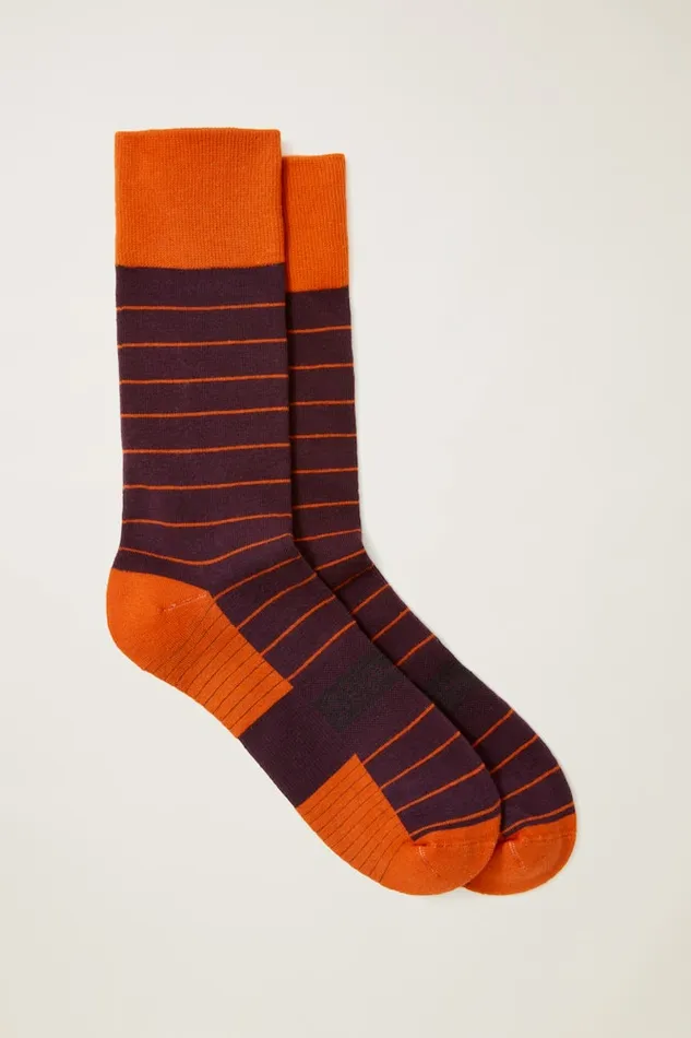 Men Bonobos Socks and Underwear Soft and Comfortable Bonobos Everyday Dress Socks Burgundy Sable Stripe