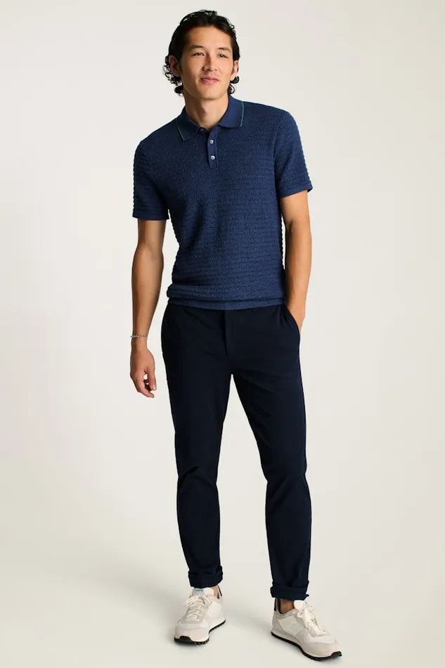 Men Bonobos Sweater Polos Hudson Sweater Polo Denim Cotton Cashmere Stripe