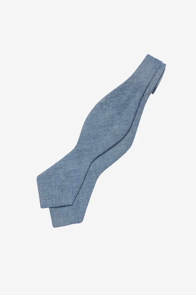 Men Bonobos Ties and Pocket Squares Cotton Bowtie Blue Chambray