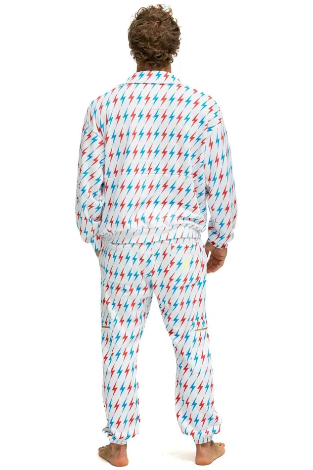 Men Bottoms Aviator Nation AVIATOR BOLT EMBROIDERY SWEATPANTS 8211 WHITE USA Men Bottoms Aviator Nation AVIATOR BOLT EMBROIDERY SWEATPANTS 8211 WHITE USA