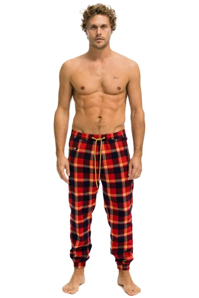 Men Bottoms Aviator Nation MEN039S PLAID LODGE PANT 8211 RUGBY PLAID
